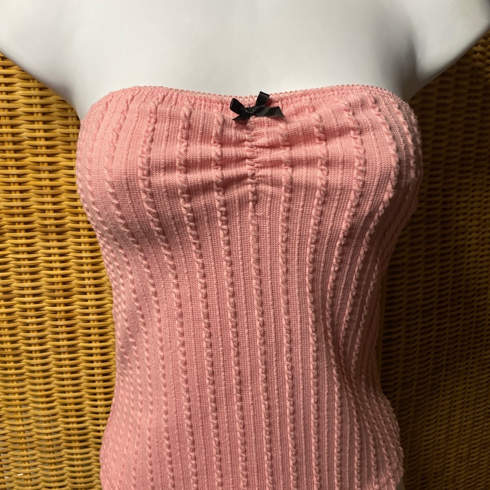 Elegant Pink Strapless Tube Top M